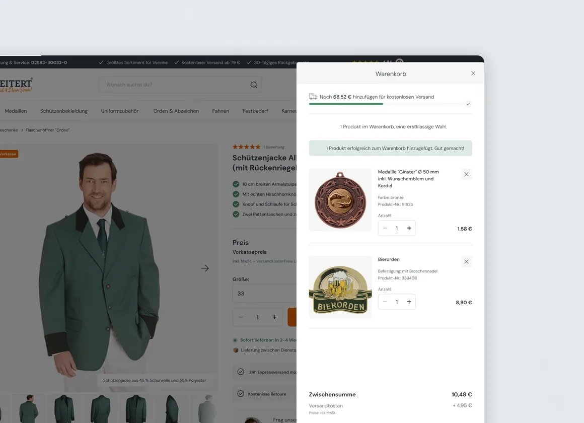 Shop-Relaunch Vereinsbedarf Deitert