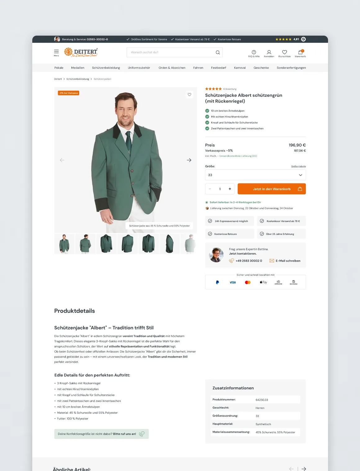 Shop-Relaunch Vereinsbedarf Deitert
