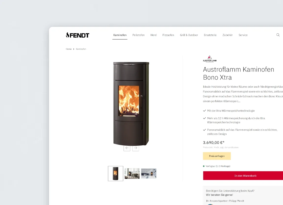 Ofen Fendt Shop-Relaunch
