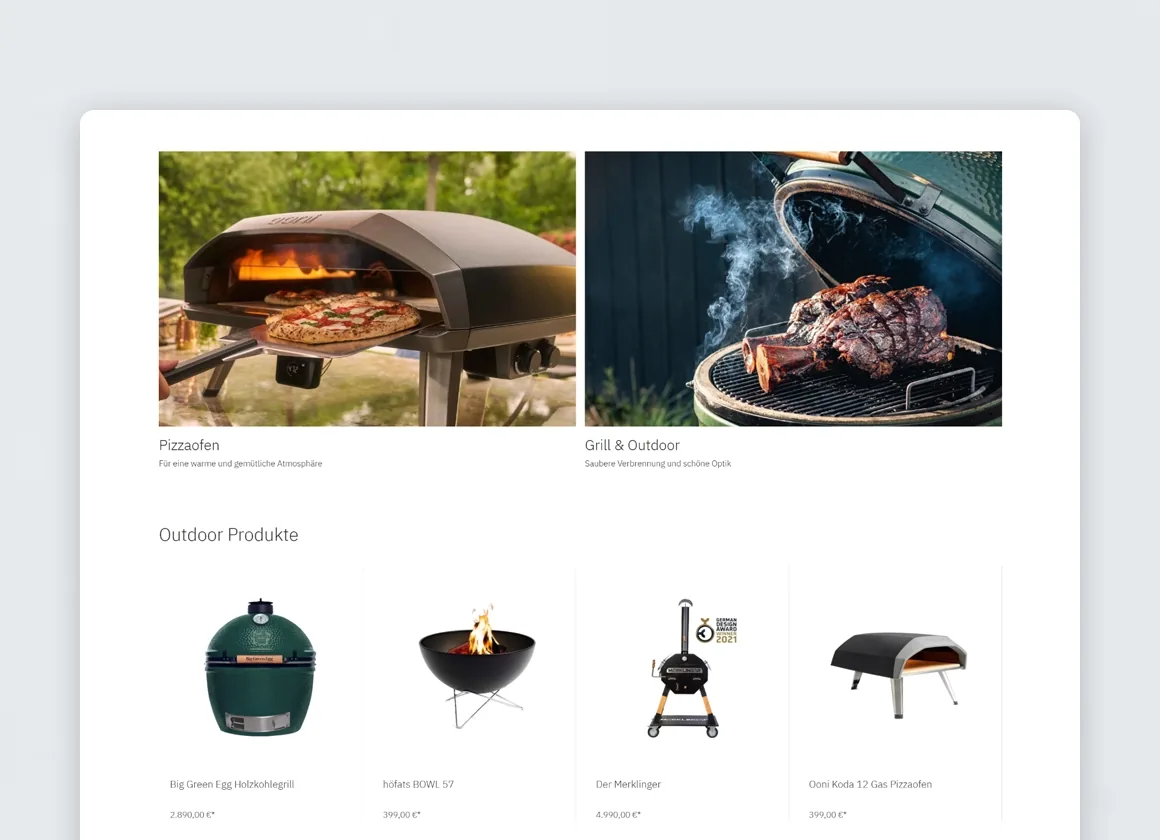 Ofen Fendt Shop-Relaunch