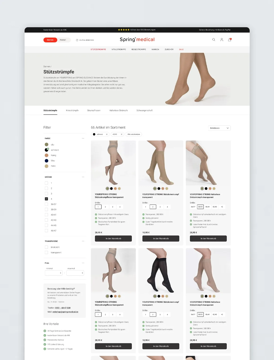 Spring medical Online-Shop Relaunch