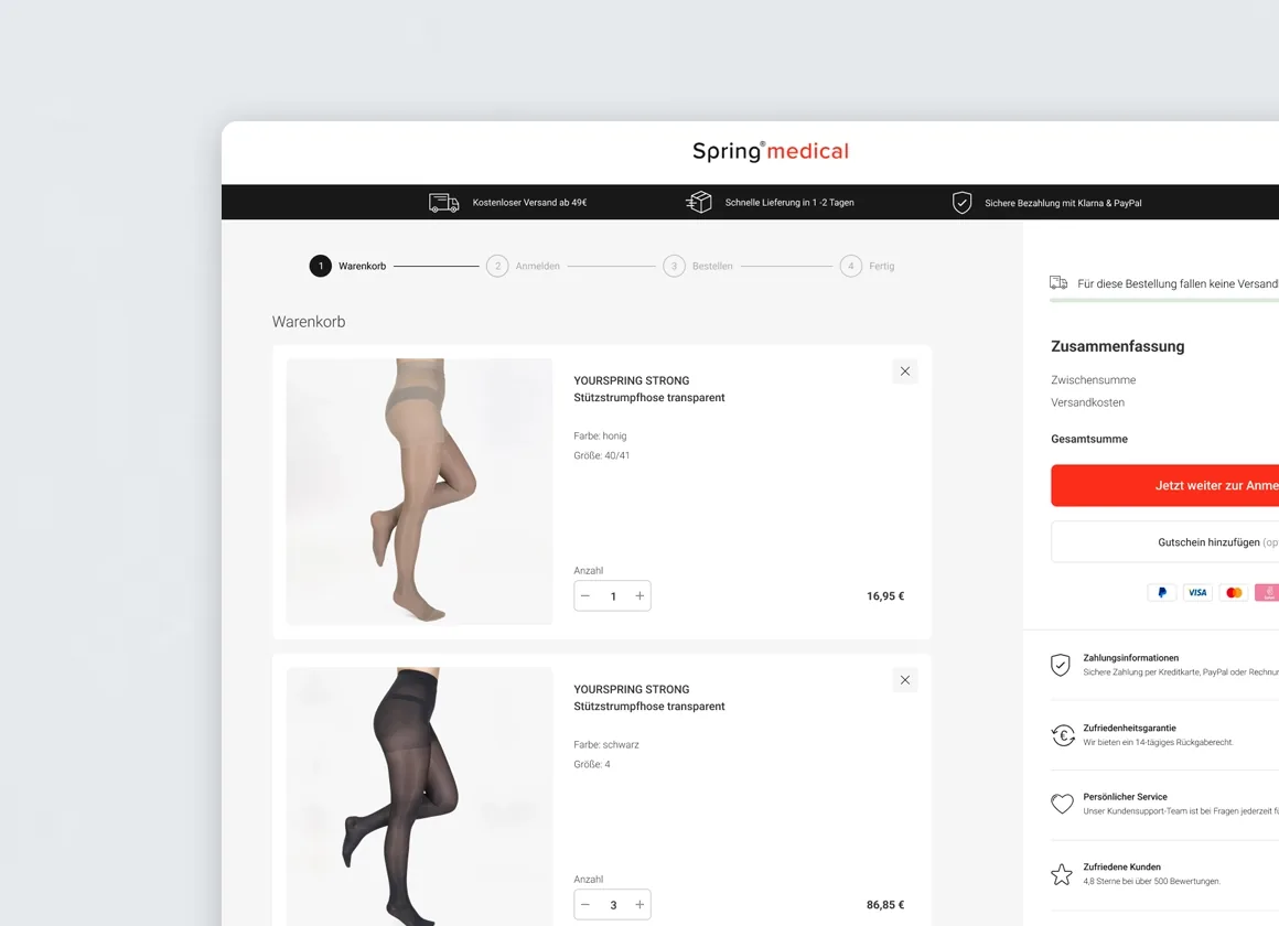 Spring medical Online-Shop Relaunch