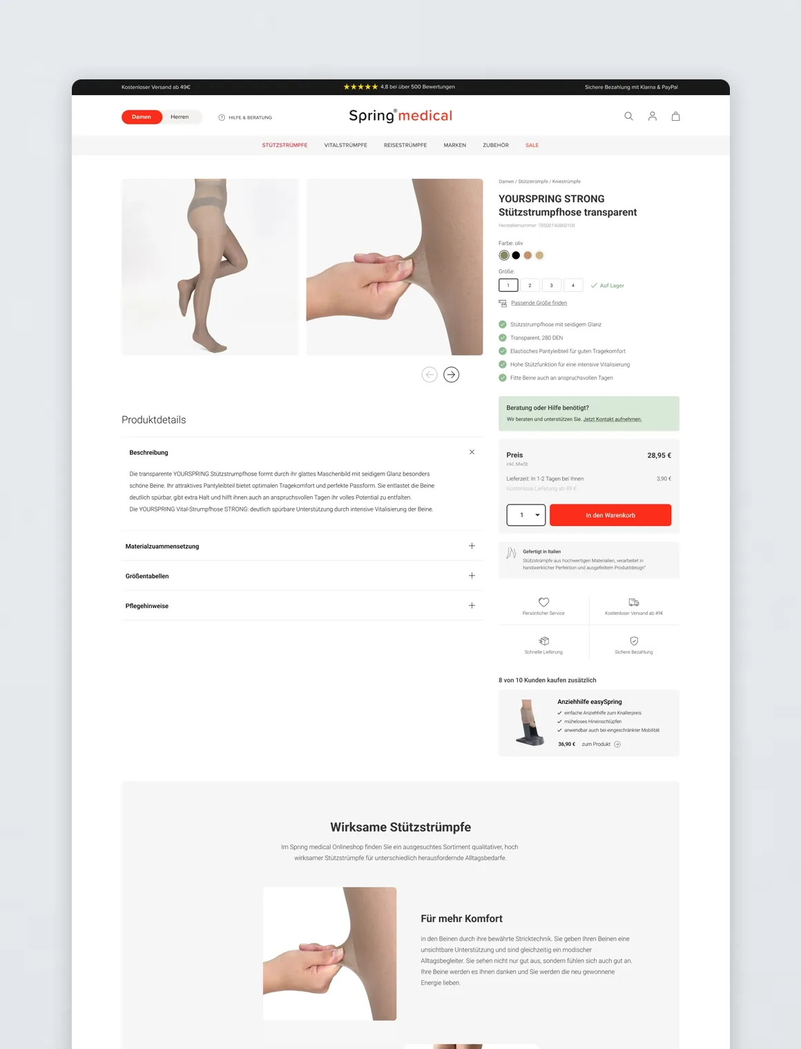Spring medical Online-Shop Relaunch