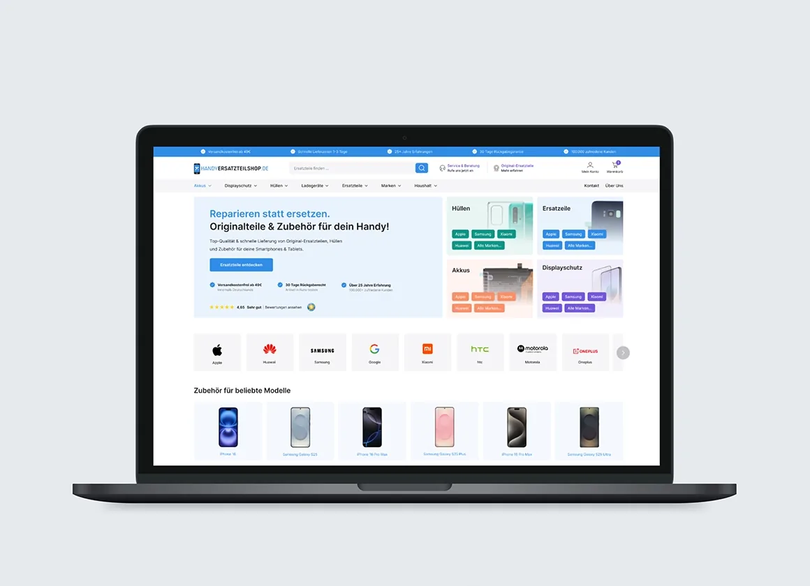 Handyersatzteilshop: Re-Design & Mobile-First-Strategie für bessere Conversion