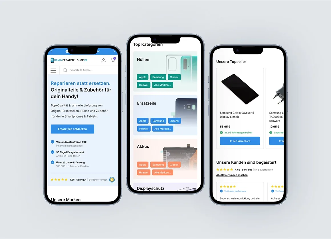 Handyersatzteilshop: Re-Design & Mobile-First-Strategie für bessere Conversion