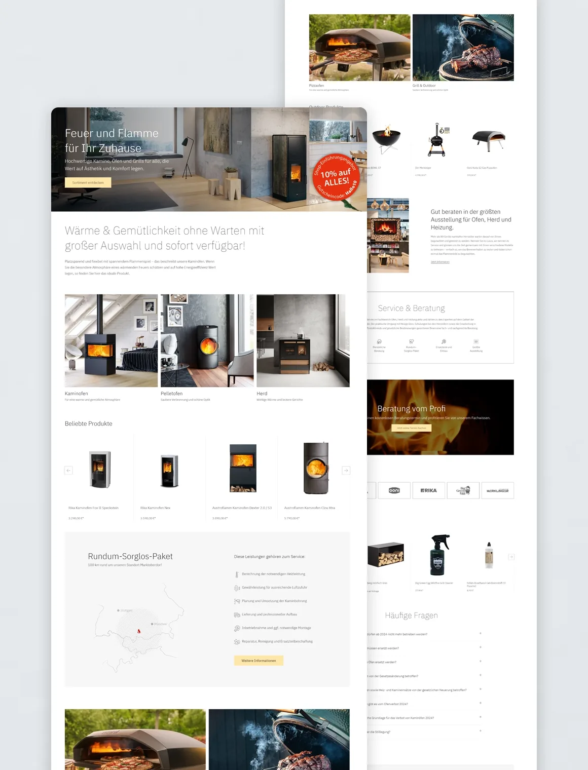 Shop-Design für Ofen Fendt