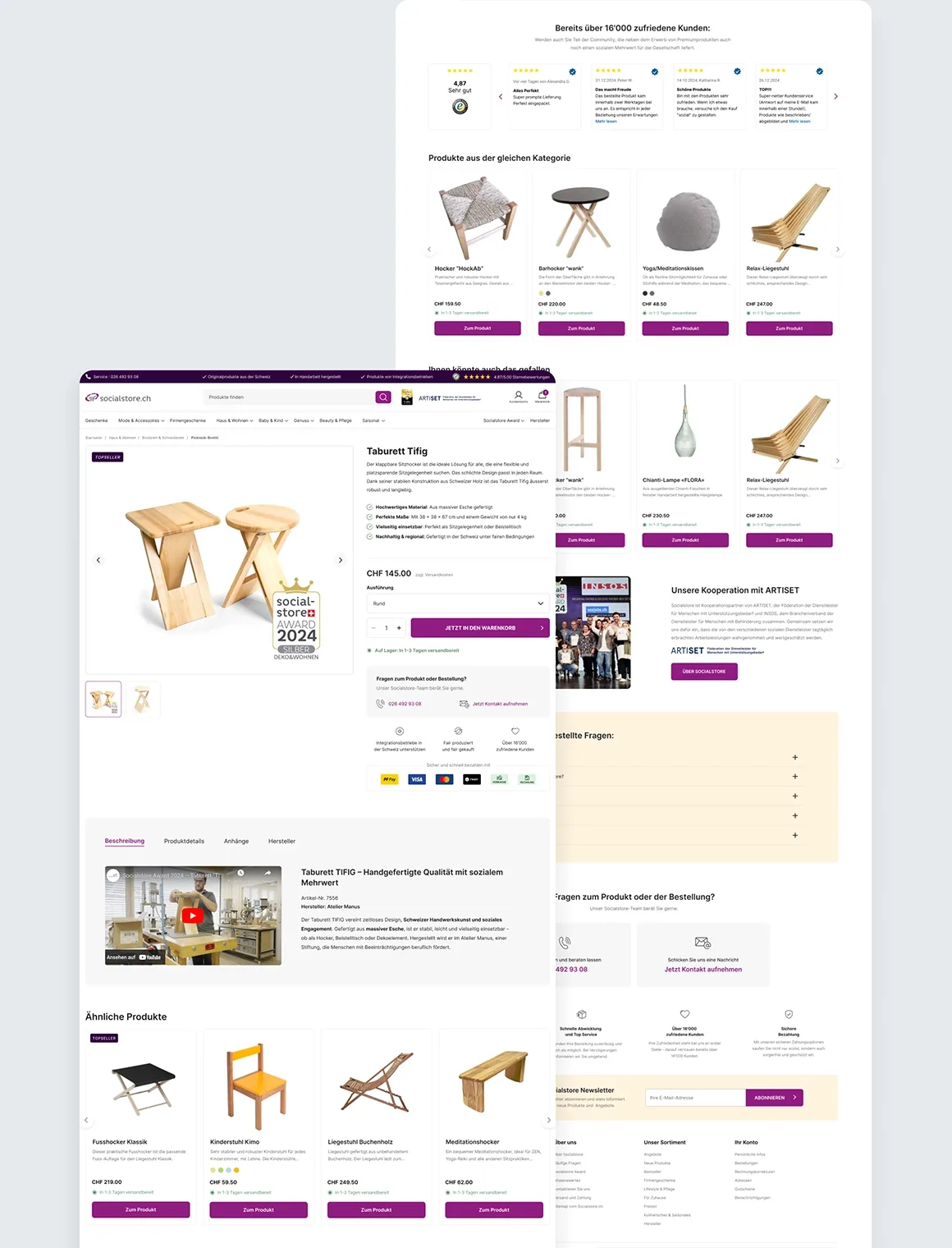 Onlineshop Relaunch von socialstore.ch
